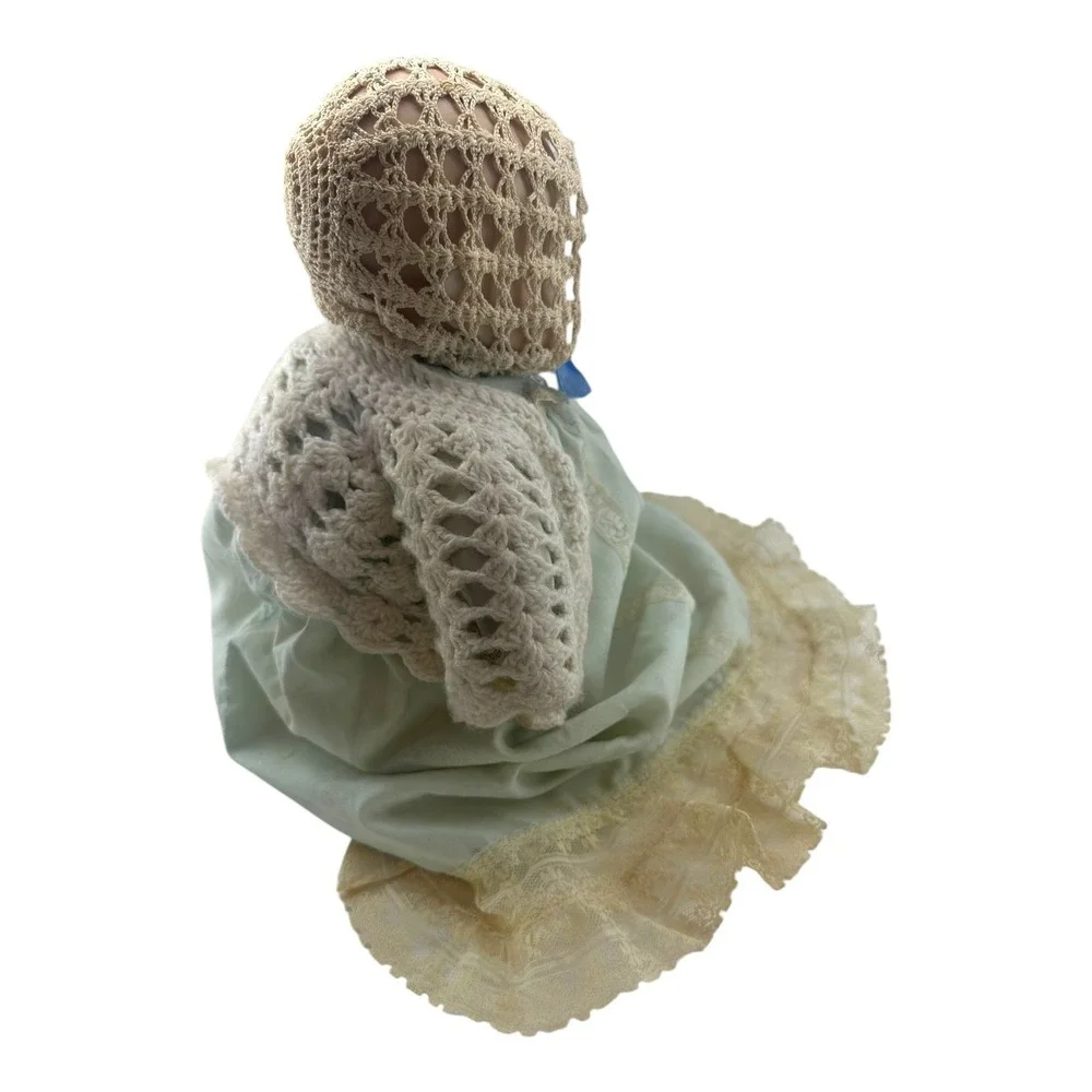 For Repair: Antique Bisque‎ Baby Doll Porcelain Head Hands Glass Eyes Cloth Body